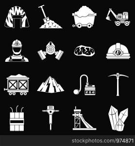Miner icons set vector white isolated on grey background . Miner icons set grey vector
