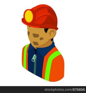 Miner man asian icon. Isometric illustration of miner man asian vector icon for web. Miner man asian icon, isometric 3d style