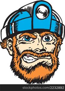 Miner Mascot Head Vector Illustration