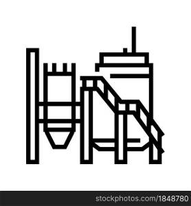 mineral processing plant line icon vector. mineral processing plant sign. isolated contour symbol black illustration. mineral processing plant line icon vector illustration