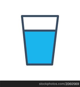 mineral water glass icon flat illustration