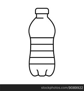 mineral water plastic bottle line icon vector. mineral water plastic bottle sign. isolated contour symbol black illustration. mineral water plastic bottle line icon vector illustration