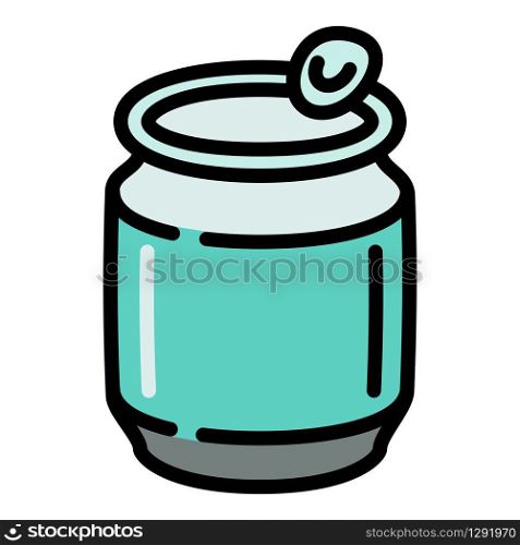 Mineral water tin can icon. Outline mineral water tin can vector icon for web design isolated on white background. Mineral water tin can icon, outline style
