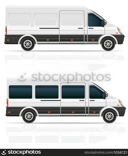 mini bus for the carriage of cargo and passengers vector illustration isolated on white background