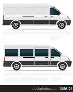 mini bus for the carriage of cargo and passengers vector illustration isolated on white background