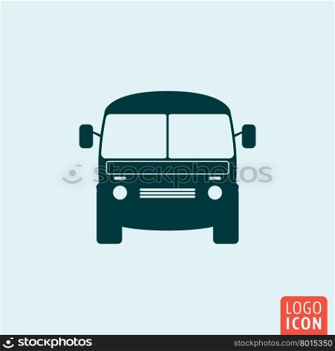 Mini bus icon. Mini bus icon. Mini bus logo. Mini bus symbol. Mini van icon. Vehicle icon isolated. Transport icon minimal design. Vector illustration.