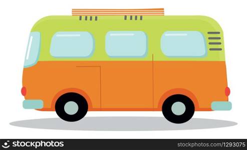 Mini bus, illustration, vector on white background.