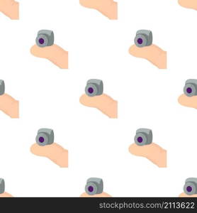 Mini camera pattern seamless background texture repeat wallpaper geometric vector. Mini camera pattern seamless vector