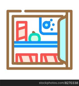 mini fridge garage tool color icon vector. mini fridge garage tool sign. isolated symbol illustration. mini fridge garage tool color icon vector illustration
