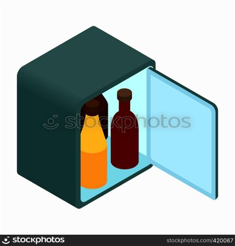 Mini fridge isometric 3d icon on a white background. Mini fridge isometric 3d icon