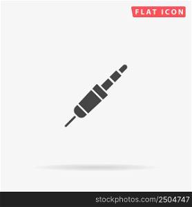 Mini Jack flat vector icon. Glyph style sign. Simple hand drawn illustrations symbol for concept infographics, designs projects, UI and UX, website or mobile application.. Mini Jack flat vector icon