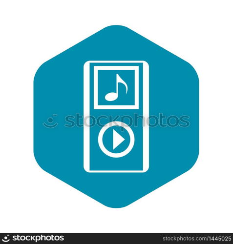 Mini MP3 portable player icon. Simple illustration of MP3 player vector icon for web. Mini MP3 portable player icon, simple style