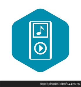 Mini MP3 portable player icon. Simple illustration of MP3 player vector icon for web. Mini MP3 portable player icon, simple style