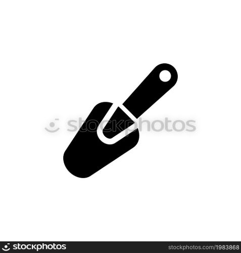 Mini Trowel, Gardening Tool, Shovel. Flat Vector Icon illustration. Simple black symbol on white background. Mini Trowel, Gardening Tool, Shovel sign design template for web and mobile UI element. Mini Trowel, Gardening Tool, Shovel Flat Vector Icon