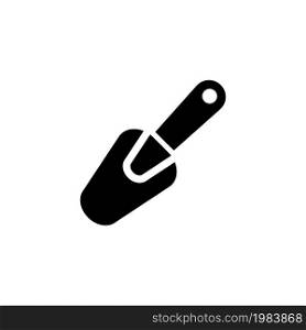 Mini Trowel, Gardening Tool, Shovel. Flat Vector Icon illustration. Simple black symbol on white background. Mini Trowel, Gardening Tool, Shovel sign design template for web and mobile UI element. Mini Trowel, Gardening Tool, Shovel Flat Vector Icon