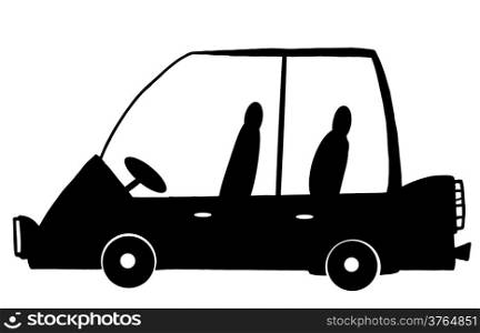 Mini Van Car Cartoon Silhouette