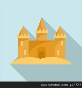 Miniature sand castle icon. Flat illustration of miniature sand castle vector icon for web design. Miniature sand castle icon, flat style