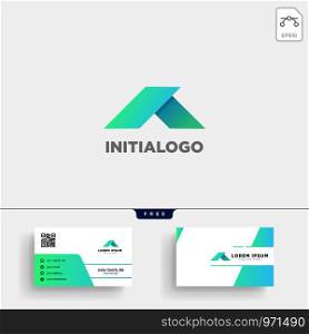 Minimal A initial logo template vector illustration and business card. Minimal A initial logo template and business card