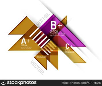Minimal abstract background, geometric elements with place for option infographic or your message. Glossy transparent style, shadow effects.