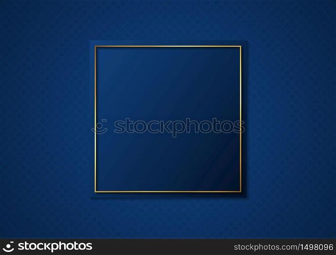 Minimal abstract design square shape gold metallic frame luxury style with space. vector illustration.