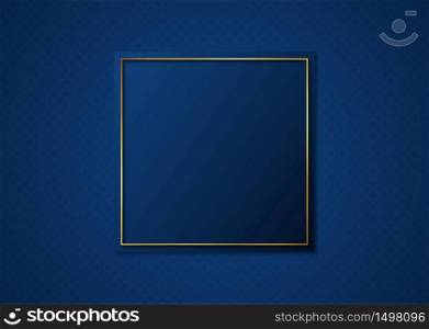 Minimal abstract design square shape gold metallic frame luxury style with space. vector illustration.