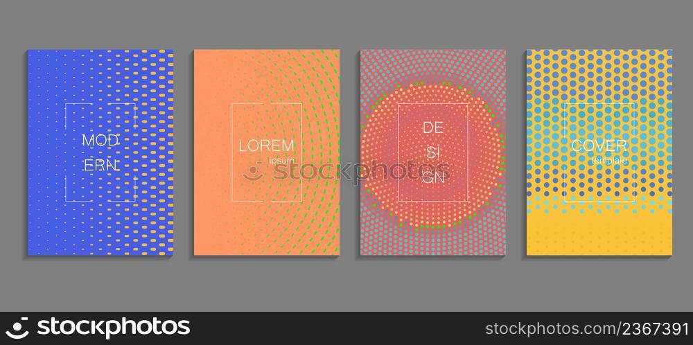 Minimal abstract vector halftone cover design template.. Minimal abstract vector halftone cover design template. Future geometric gradient background.
