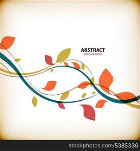 Minimal autumn floral abstract background