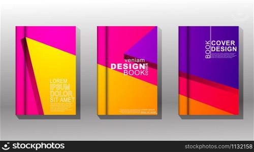 Minimal book cover design with geometric shapes. colorful vector design