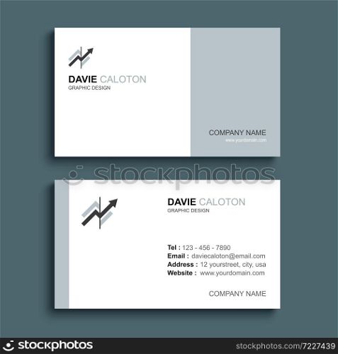 Minimal business card print template design. Gray pastel color and simple clean layout.