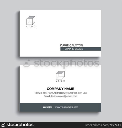 Minimal business card print template design. Gray pastel color and simple clean layout.