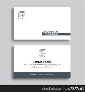 Minimal business card print template design. Gray pastel color and simple clean layout.