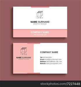 Minimal business card print template design. Orange pastel color and simple clean layout.