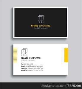 Minimal business card print template design. Simple clean layout.
