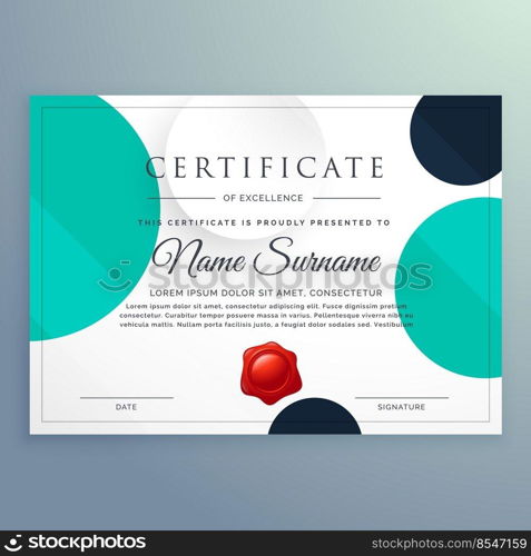 minimal certificate diploma design with circles