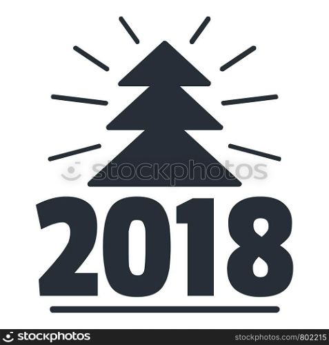 Minimal christmas tree logo. Simple illustration of minimal christmas tree vector logo for web. Minimal christmas tree logo, simple gray style