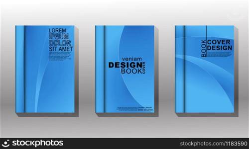 Minimal cover design. curved waves and blue gradients. vector illustration. New texture for your design.