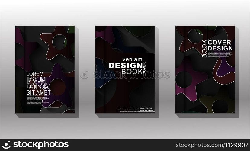 Minimal cover design. overlapping geometric shapes star with dark background . vector illustration