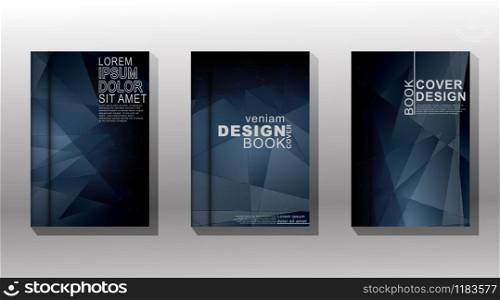 Minimal cover design. polygon shape in blue and dark gradient. vector illustration. New texture for your design.