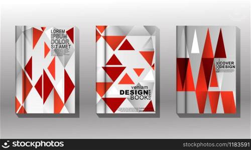 Minimal cover design. triangle shape with a red gradient color. vector illustration. New texture for your design.