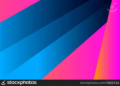 Minimal cover graphic, copy space design. Neon pink blue gradient colors. Abstract 80s texture geometric pattern lines. Dynamic stripes fluid trendy background. Artistic simple modern template vector