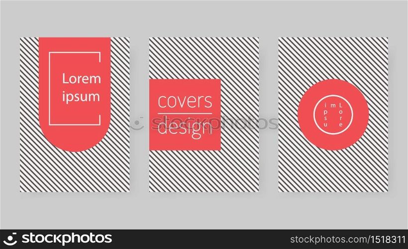 Minimal covers set. Poster template geometric design. Abstract lines Background
