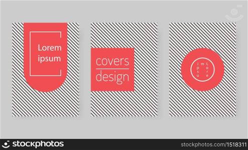 Minimal covers set. Poster template geometric design. Abstract lines Background
