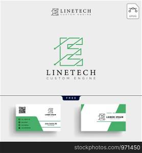 minimal E initial logo template vector illustration and stationery design, letterhead, business card, envelope.. initial E abstract logo template vector illustration