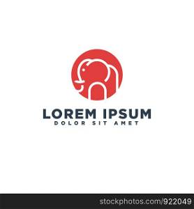 minimal elephant logo template with outline style, vector illustration get free business card template design - vector. minimal elephant logo template with outline style, vector illustration get free business card template design