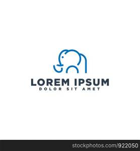 minimal elephant logo template with outline style, vector illustration get free business card template design - vector. minimal elephant logo template with outline style, vector illustration get free business card template design
