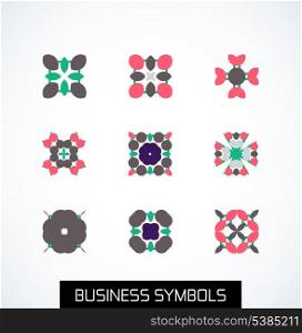 Minimal flat geometric business symbols. Icon set