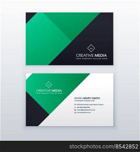 minimal green geometric business card design template