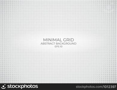 Minimal grid abstract background modern line style with halfetone radial design. vector illustration