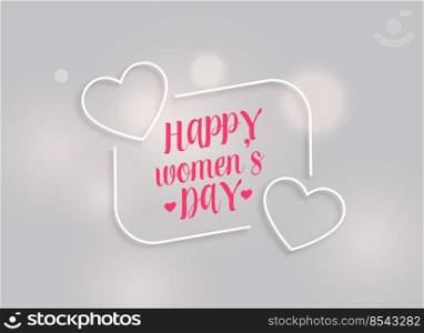 minimal happy women’s day background with line hearts