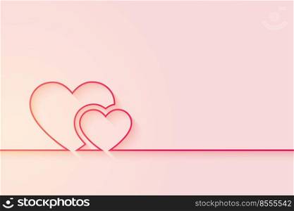 minimal love hearts background with text space